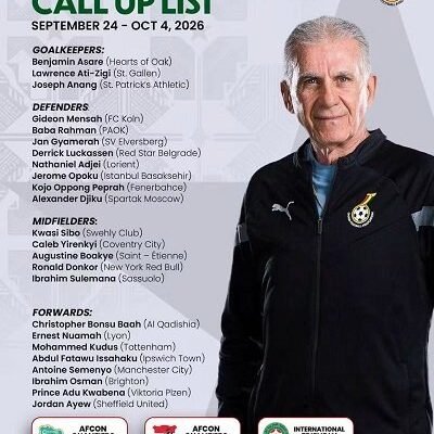 Kudus Returns As Queiroz Calls 24 Players For AFCON Qualifiers